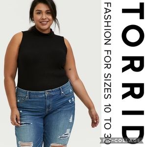 ❌️SOLD❌️ Torrid 1X Rib Turtleneck Tank — Deep Black
